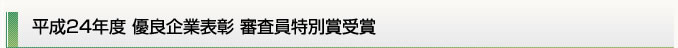 平成24年度 優良企業表彰 審査員特別賞受賞